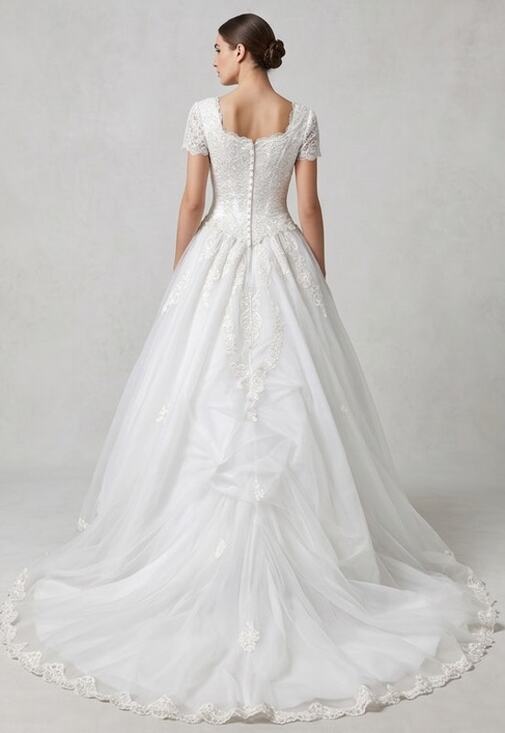 Oleg Cassini Dresses & Skirts - VTG Oleg Cassini Wedding Dress White Heavy Pearl Beaded Chapel Train Size 4 NWOT